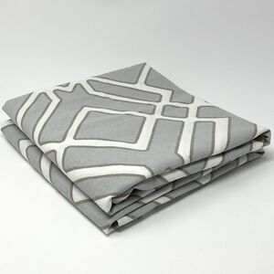 Pottery Barn Foundations SHELBY Euro Shams Linen Cotton Set Of 2 Gray Geometric